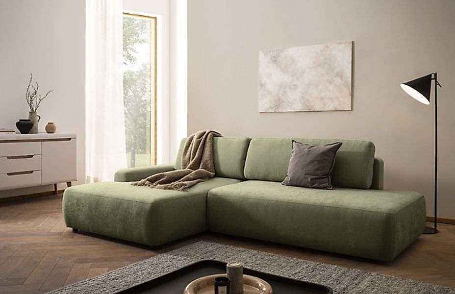 INOSIGN Ecksofa »TORGE, Schlafsofa Cord, Samtvelours u. Strukur fein, Couch günstig online kaufen