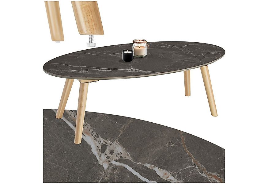 tectake Couchtisch Ovaler Couchtisch (1-St., 1 tlg), Eleganter ovaler Couch günstig online kaufen