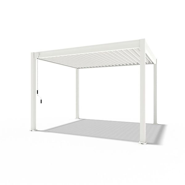 PergoLine Bioklimatische Pergola 3x3,6 M Aluminium Lamellendach in Weiß günstig online kaufen