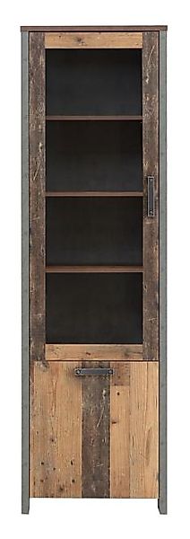 Vitrine CLIF von Forte Old-Wood Vintage / Beton günstig online kaufen