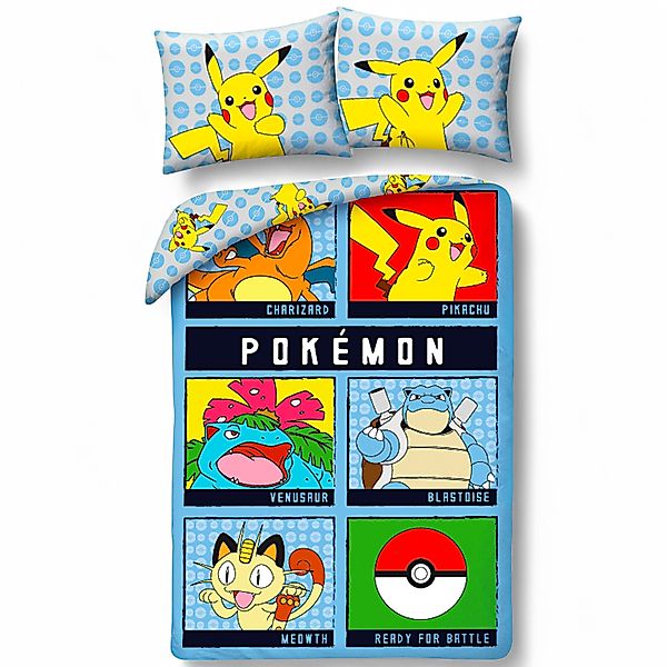 POKÉMON Bettwäsche mit Reißverschluss, Baumwolle, 2 günstig online kaufen