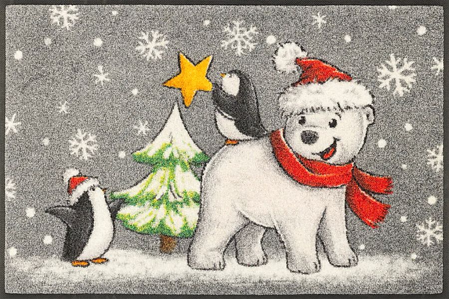 wash+dry by Kleen-Tex Fußmatte "Polar Friends" rechteckig 7 mm Höhe günstig online kaufen
