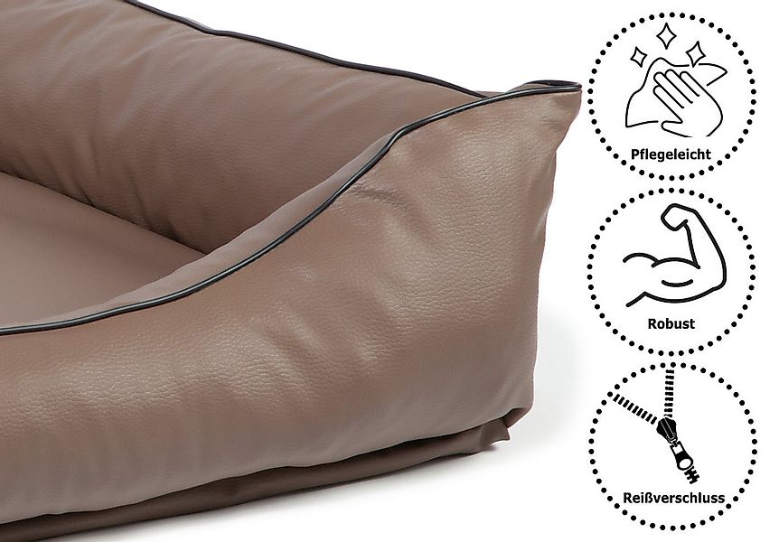 CopcoPet Tierbett Paco Hundebett Mocca XL - 110 x 90 cm Visco (orthopädisch günstig online kaufen
