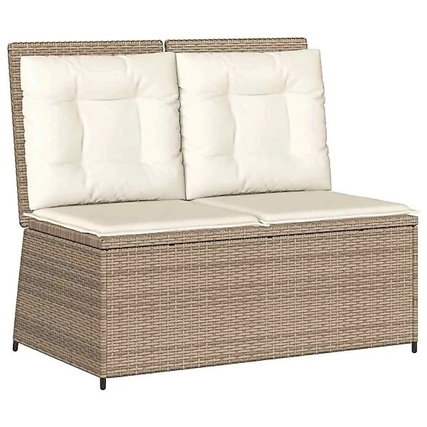 vidaXL Gartenbank mit Kissen Beige Poly Rattan 3394471 günstig online kaufen