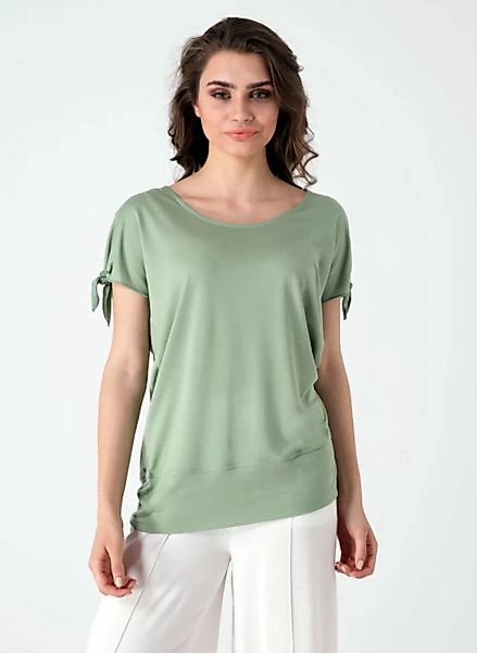 T-shirt Aus Tencel® Mit Knoten-detail Am Ärmel günstig online kaufen