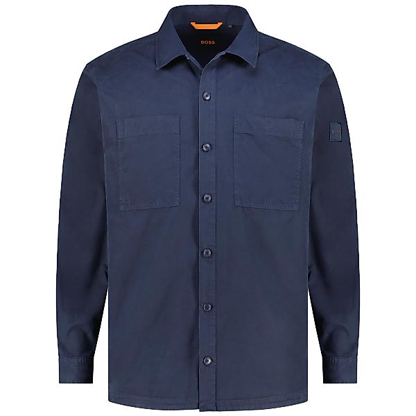 BOSS Overshirt aus Baumwolle Farbe dunkelblau Größe: 5XL günstig online kaufen