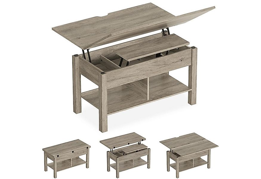 MSMASK Couchtisch 3-in-1-Multifunktions-Wohnzimmertisch mit Versteckter Auf günstig online kaufen