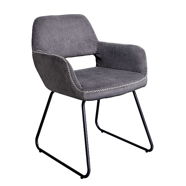 riess-ambiente Armlehnstuhl MUSTANG grau / schwarz günstig online kaufen