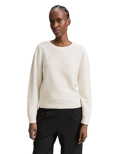 TOM TAILOR Denim Strickpullover mit Rippbündchen günstig online kaufen