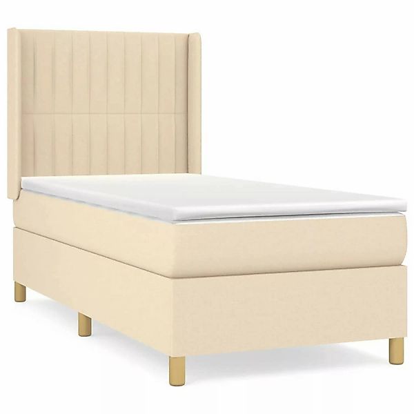 vidaXL Boxspringbett mit Matratze Creme 90x200 cm Stoff1368580 günstig online kaufen