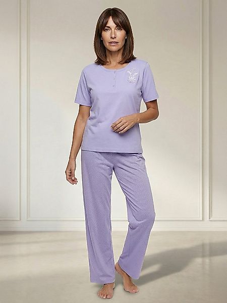 zeitlos Pyjama Pyjama Set Kurzarm - Uni Punkte günstig online kaufen