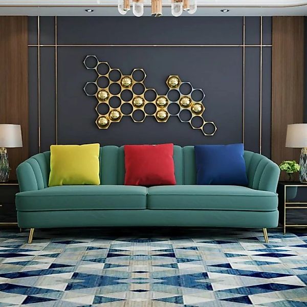 JVmoebel Sofa Couch Samt Textil Wohnzimmer Sofa Couchen moderner Dreisitzer günstig online kaufen