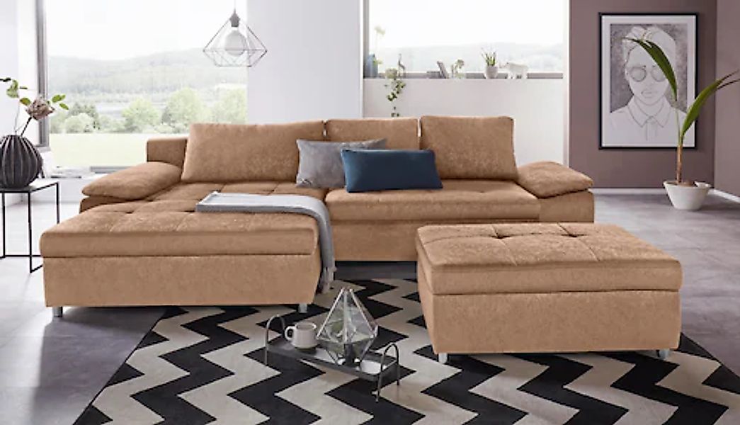 sit&more Ecksofa »Labene L-Form« wahlweise mit Bettfunktion und Bettkasten, günstig online kaufen