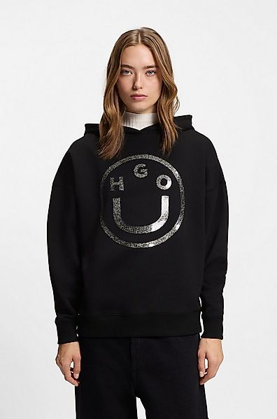 HUGO Blue Hoodie Dolasa Relaxed Fit, mit glänzendem Frontprint günstig online kaufen