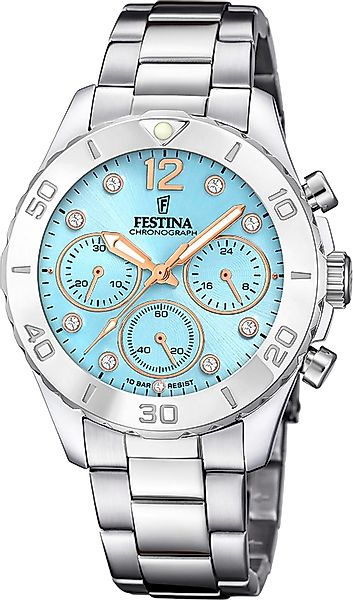 Festina Chronograph Festina Damenuhr Edelstahl silber, günstig online kaufen