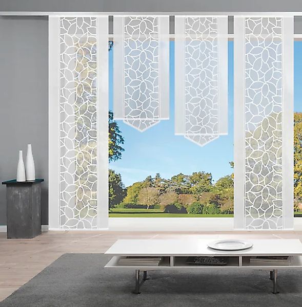 HOME WOHNIDEEN Schiebegardine »JENNA« Klettband 4 Stk. tlg. Schiebevorhang günstig online kaufen