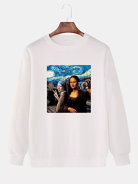 Mens Funny Painting Kunstdruck Freizeit Loose Pullover mit Rundhalsausschni günstig online kaufen