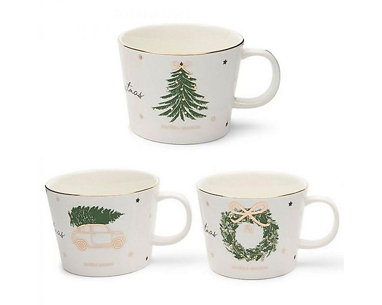 Rivièra Maison Geschirr Henkelbecher Tasse Joyful Christmas Mug (3er-Set) günstig online kaufen