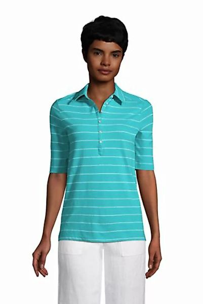 Poloshirt aus Leinenmix, Damen, Größe: 48-50 Normal, Grün, by Lands' End, C günstig online kaufen