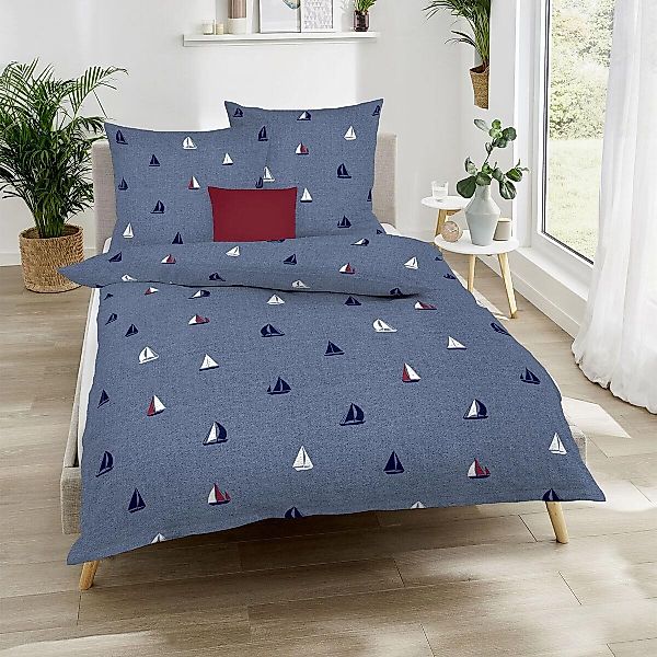 Kaeppel Bettwäsche Sailing Boats, Seersucker, 2 günstig online kaufen