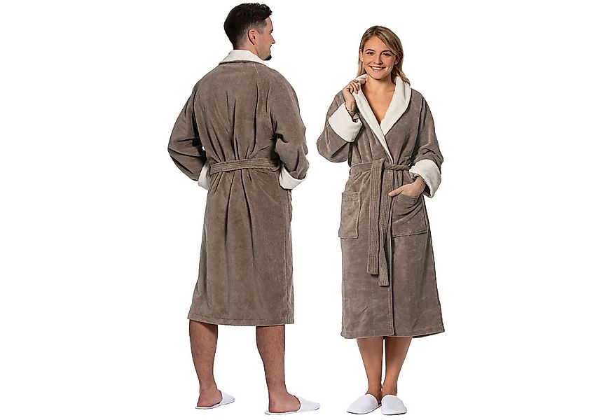 ZOLLNER Unisex-Bademantel, 50% Bambus-Viskose, 50% Baumwolle, Bindegürtel, günstig online kaufen