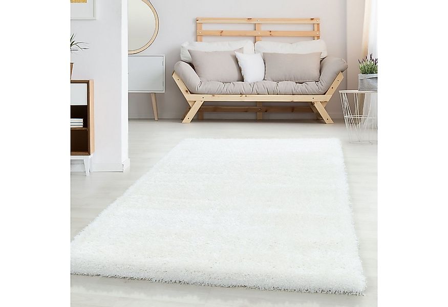 Carpettex Hochflor-Teppich Unicolor - Einfarbig, Läufer, Höhe: 50 mm, Teppi günstig online kaufen