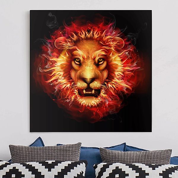 Leinwandbild Tiere - Quadrat Lord Of Fire günstig online kaufen