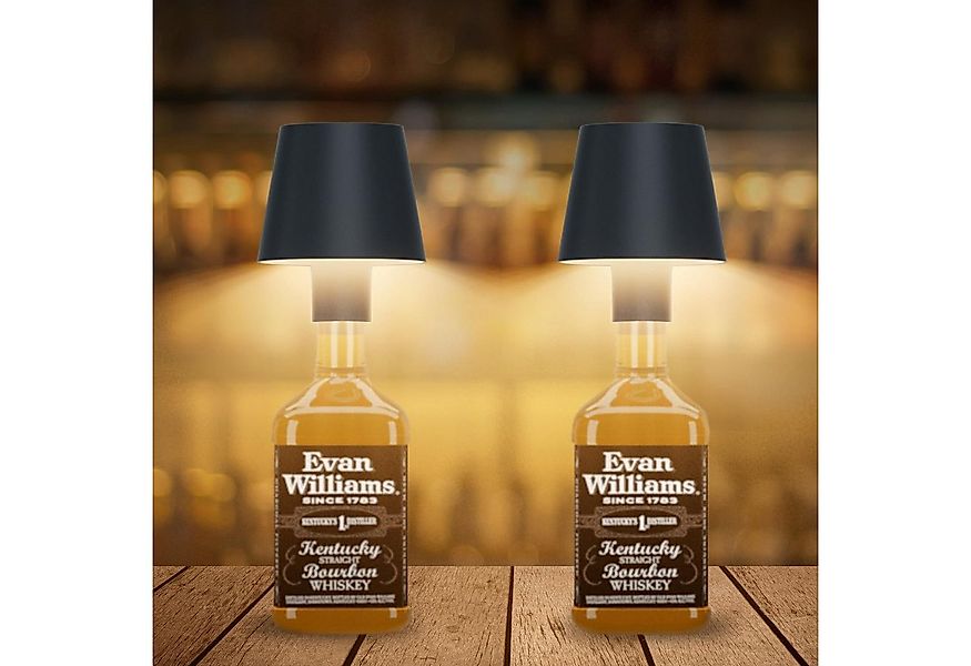 POPOLIC Dekolicht 2 Stück LED Akku Flaschenlampe, 5200mAh dimmbare Tischlam günstig online kaufen