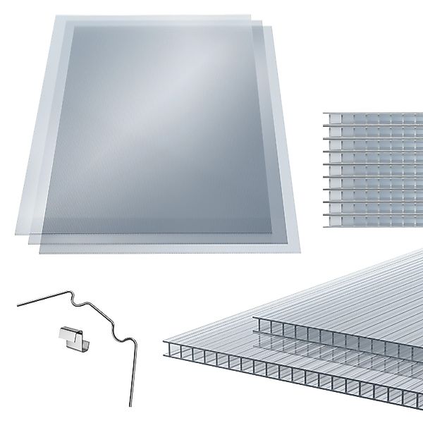 ECD Germany Gewächshaus Doppelstegplatten Hohlkammerplatten Gewächshausplat günstig online kaufen