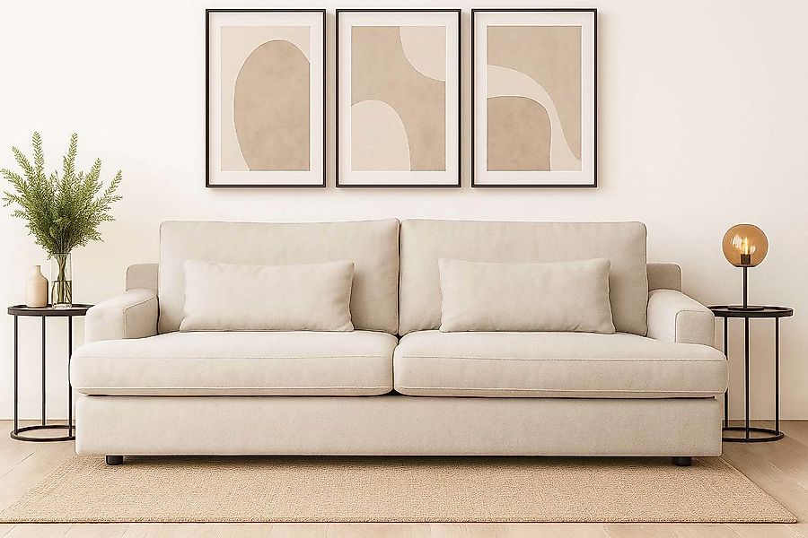 Home affaire Big-Sofa »Evelle 3 Sitzer Maxi« 237 cm, tiefe Sitzfläche, Loun günstig online kaufen