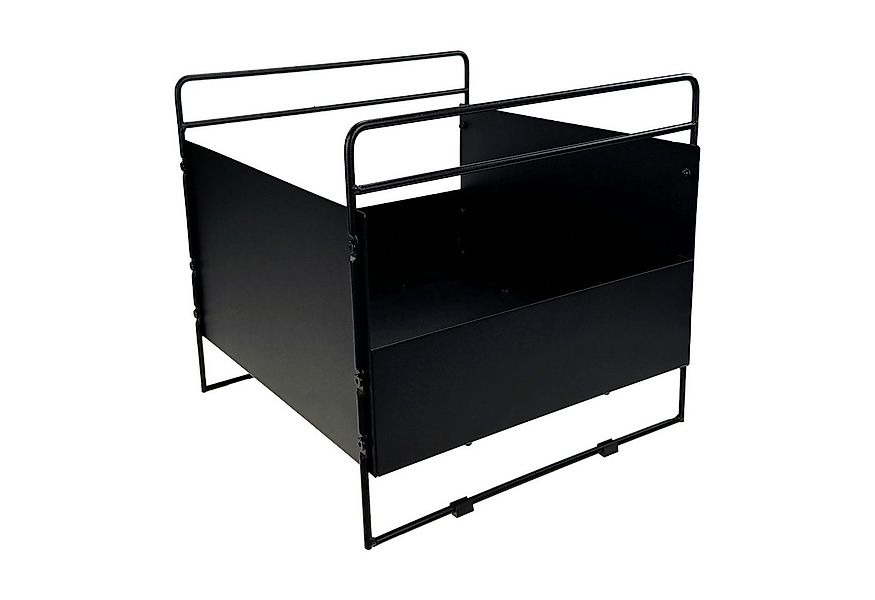 kamelshopping Kaminholzkorb Kaminholzkorb aus Metall, schwarz-matt, pulverl günstig online kaufen