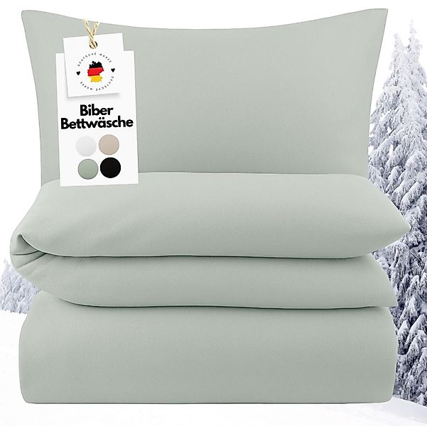 Carpe Sonno Bettwäsche Biber Bettwäsche Salbeigrün günstig online kaufen