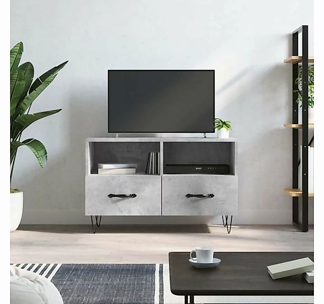 furnicato TV-Schrank Betongrau 80x36x50 cm Holzwerkstoff günstig online kaufen