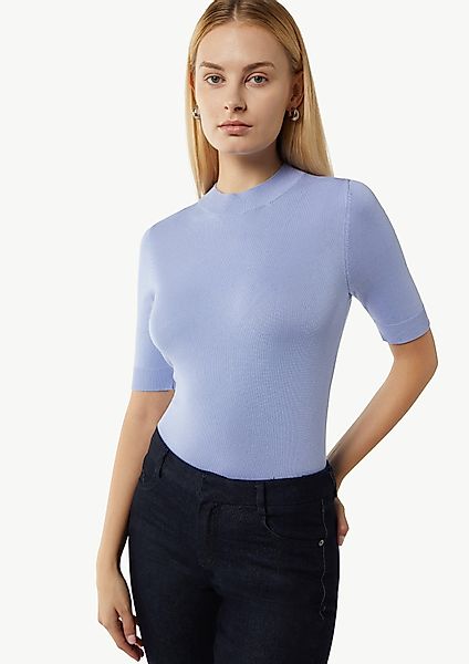 Comma Kurzarmshirt Feinstrickpullover aus Viskosemix günstig online kaufen