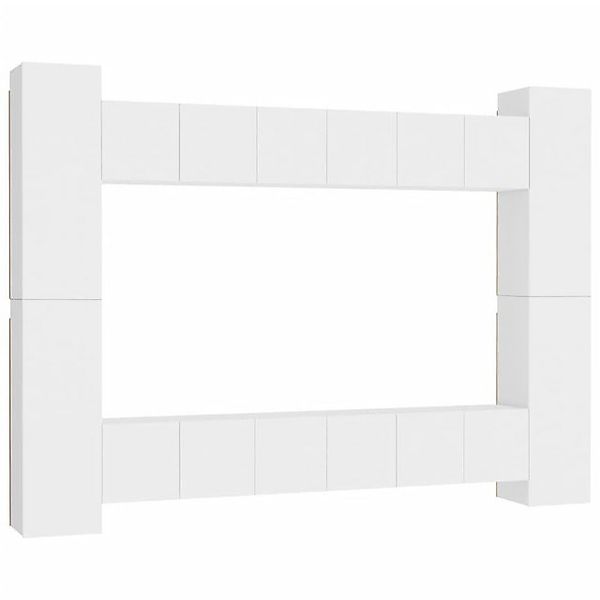 vidaXL TV-Schrank 10-tlg. TV-Schrank-Set Weiß Holzwerkstoff (1-St) günstig online kaufen