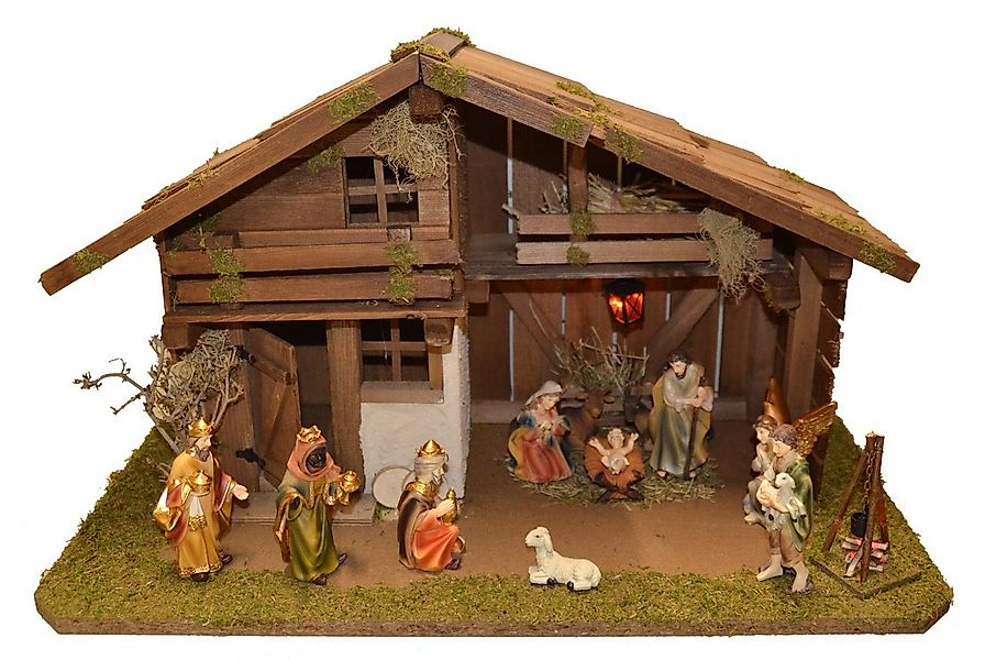 Alfred Kolbe Krippe Krippenstall mit Trafo, mit Busch, Laterne, Lagerfeuer, günstig online kaufen
