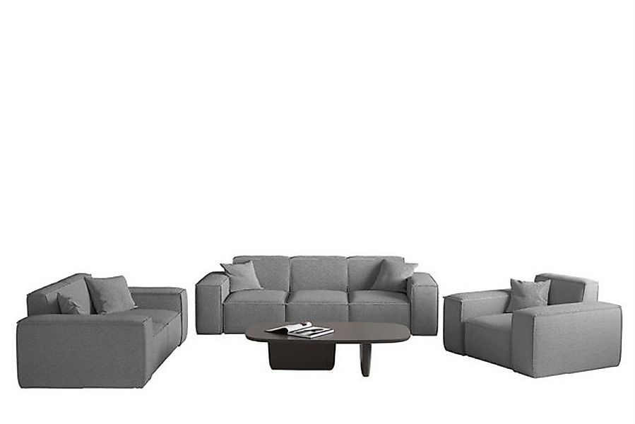 Fun Möbel Polstergarnitur Sofaset Designersofa CELES Premium 3-2-1 in Stoff günstig online kaufen