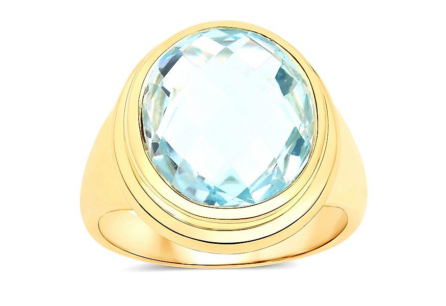Vira Jewels Fingerring 925-Sterling Silber vergoldet Glänzend Blautopas beh günstig online kaufen