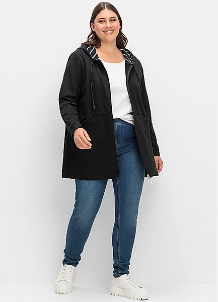Sheego Shirtjacke Sweatjacke Langarm günstig online kaufen