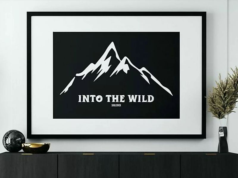 Into The Wild Poster - Kunstdruck Berge, Schwarz Weiß Artprint A2/a3/a4 günstig online kaufen