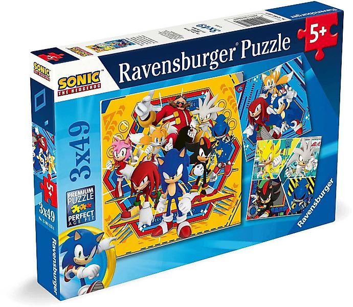 Ravensburger Puzzle 3 x 49 Teile Kinder Puzzle Sonic Die Abenteuer von Soni günstig online kaufen