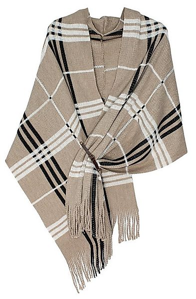 dy_mode Strickponcho Damen Strickponcho mit Fransen Poncho XXL Schal / Stol günstig online kaufen