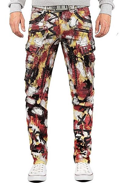 Cipo & Baxx Regular-fit-Jeans Hose BA-CD587 Rot W29/L32 (1-tlg) bunt mit Ni günstig online kaufen