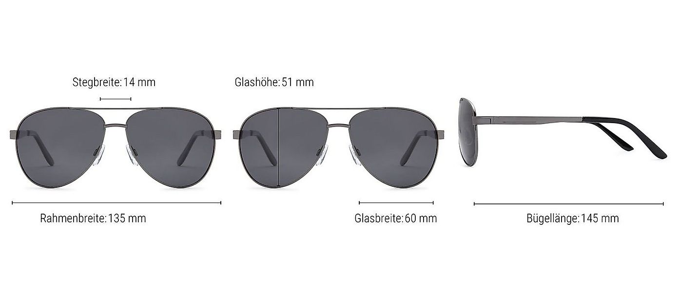 styleBREAKER Sonnenbrille Polarisierte Piloten Sonnenbrille mit Etui (1-St) günstig online kaufen