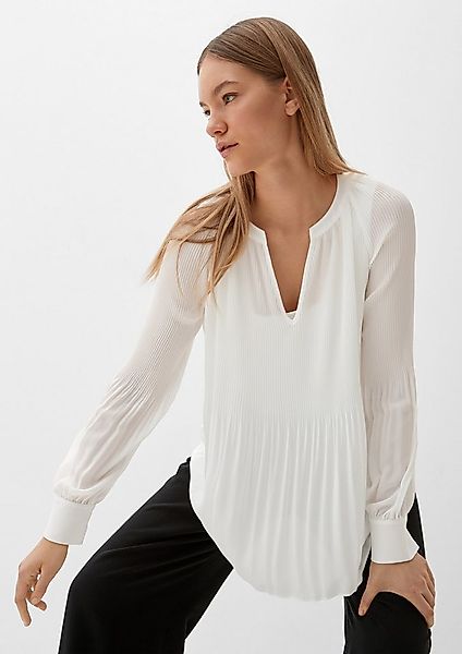 s.Oliver Langarmbluse Bluse Bluse mit Plissée-Struktur günstig online kaufen