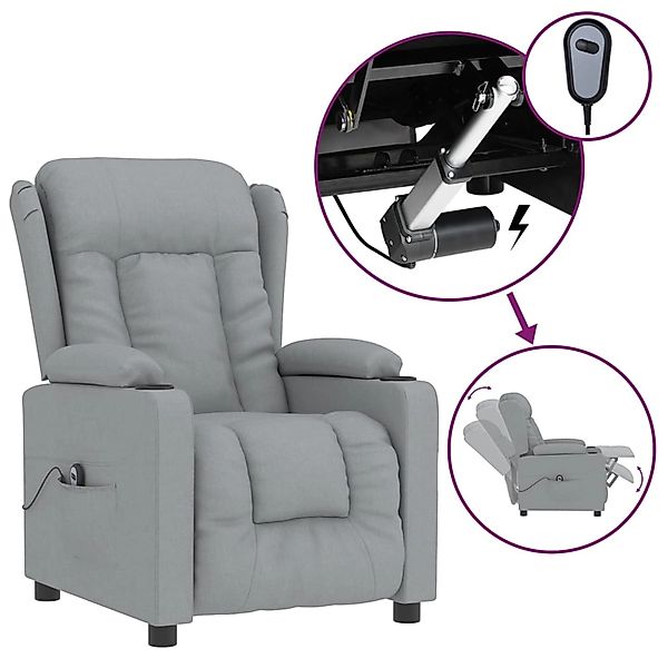 vidaXL Relaxsessel Elektrisch Hellgrau Stoff 3098777 günstig online kaufen