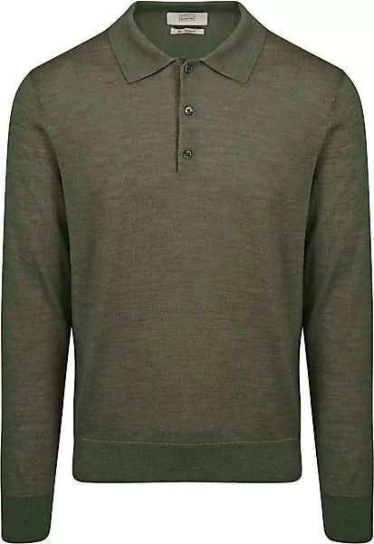 King Essentials The Robert Long Sleeve Poloshirt Merino Army Grün - Größe M günstig online kaufen