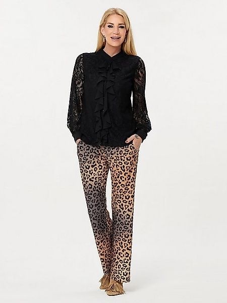 Sarah Kern Spitzenbluse Longsleeve koerpernah mit Volants günstig online kaufen