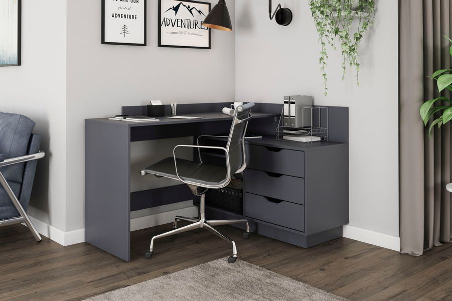 byLIVING Eckschreibtisch "Bern" mit viel Stauraum, Breite 129 cm, rechts od günstig online kaufen