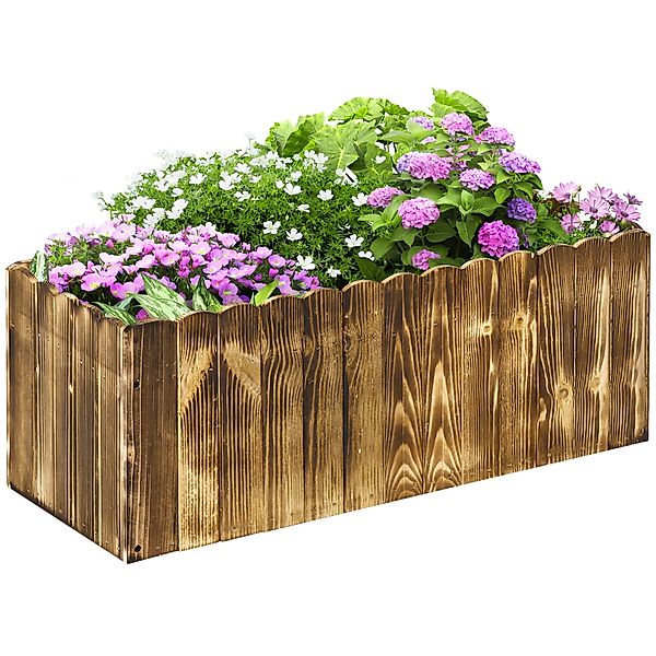 Outsunny Hochbeet Pflanzkasten 80 x 33 x 30 cm aus Tannenholz für Kräuter G günstig online kaufen